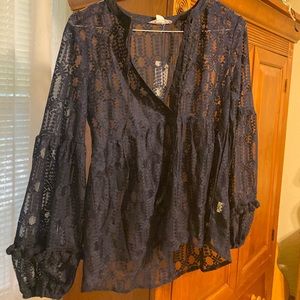 Navy blue lace shirt
